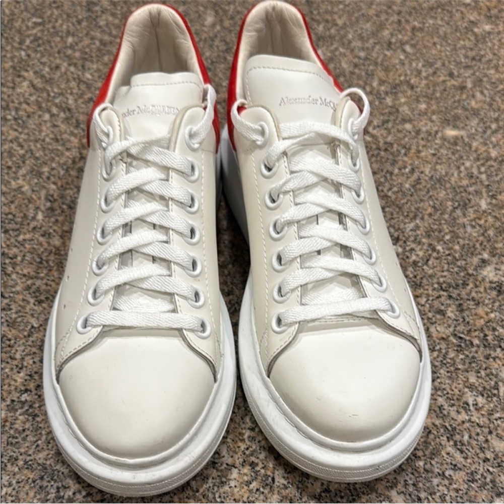Alexander McQueen White and Red Sneakers
